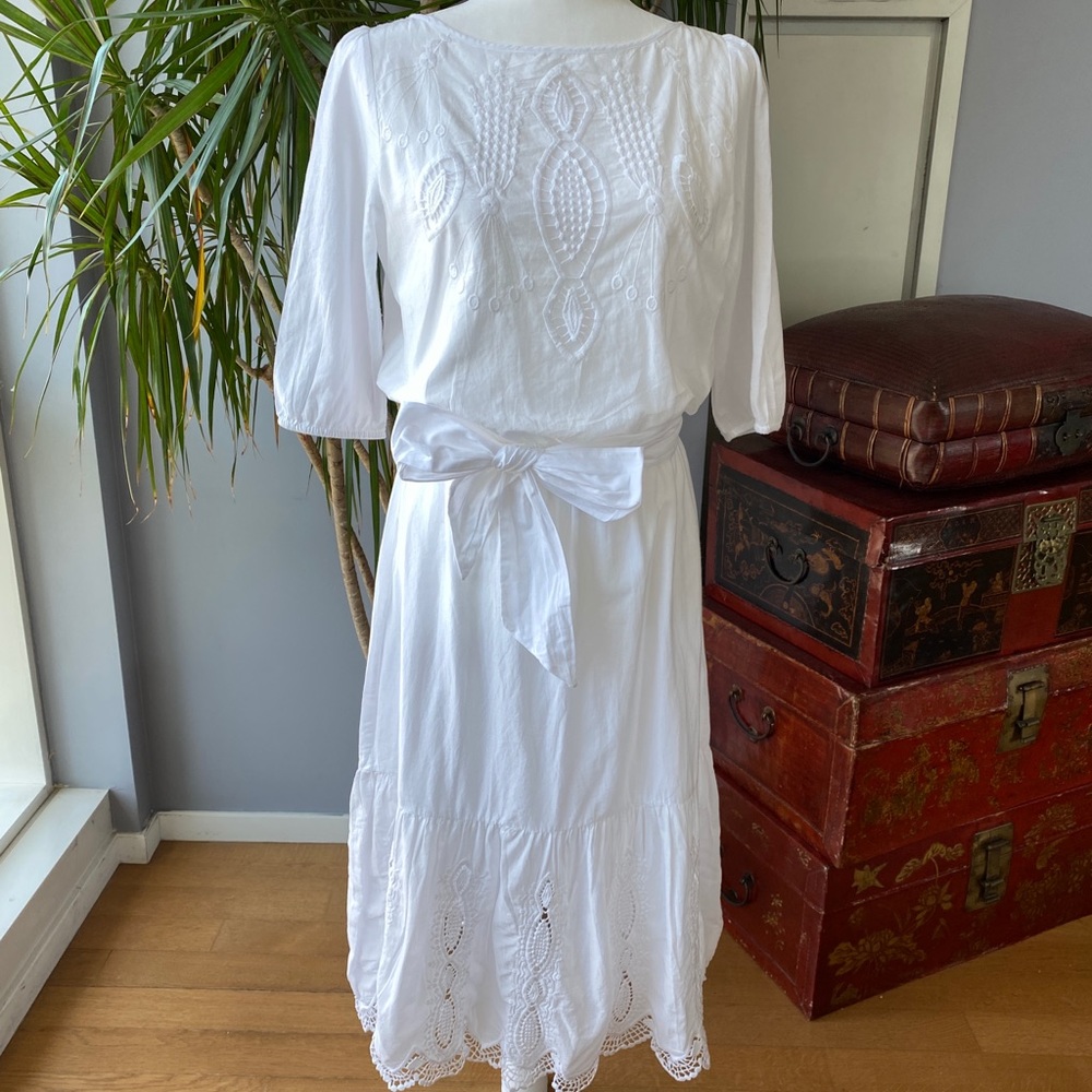 NWT Ralph Lauren White Embroidered Dress